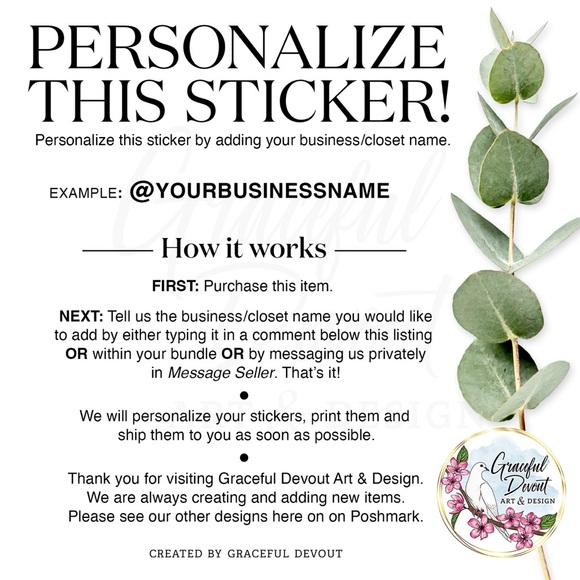 Etsy- 2" (inches) Thank You Round Sticker- 2" (inches) (48ct.)[GD36-48] - Picture 2 of 6